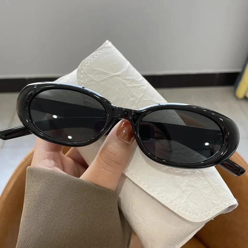 Popular Women's Sunglasses Small Punk Oval Sun Glasses Men Goggle Shades Mirror Colorful Y2K Fashion Eyewear