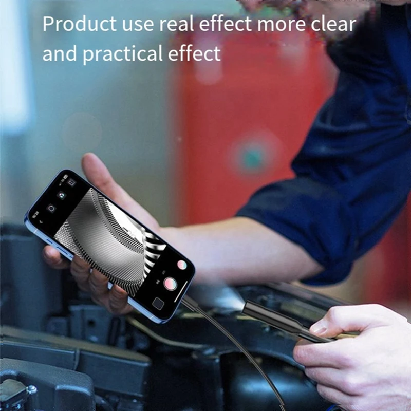 كاميرا منظار IP67 مقاومة للماء ، 8 ، سلك صلب ، فحص خط أنابيب ، Borescope مع 8 LED قابل للتعديل ، IOS ، iPhone ، استبدال 1m