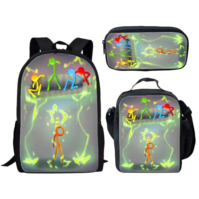 الفاخرة شعبية مضحك آلان بيكر 3D طباعة 3 قطعة/المجموعة التلميذ الحقائب المدرسية كمبيوتر محمول Daypack حقيبة الظهر Crossbody الغداء حقيبة مقلمة #3