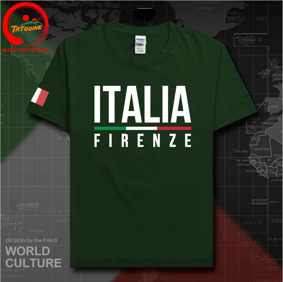 Camiseta de algodão para homens, Cool Italy, Florentine, Fiorenza, Itália, Trapezia, Itália, Itália, 6XL
