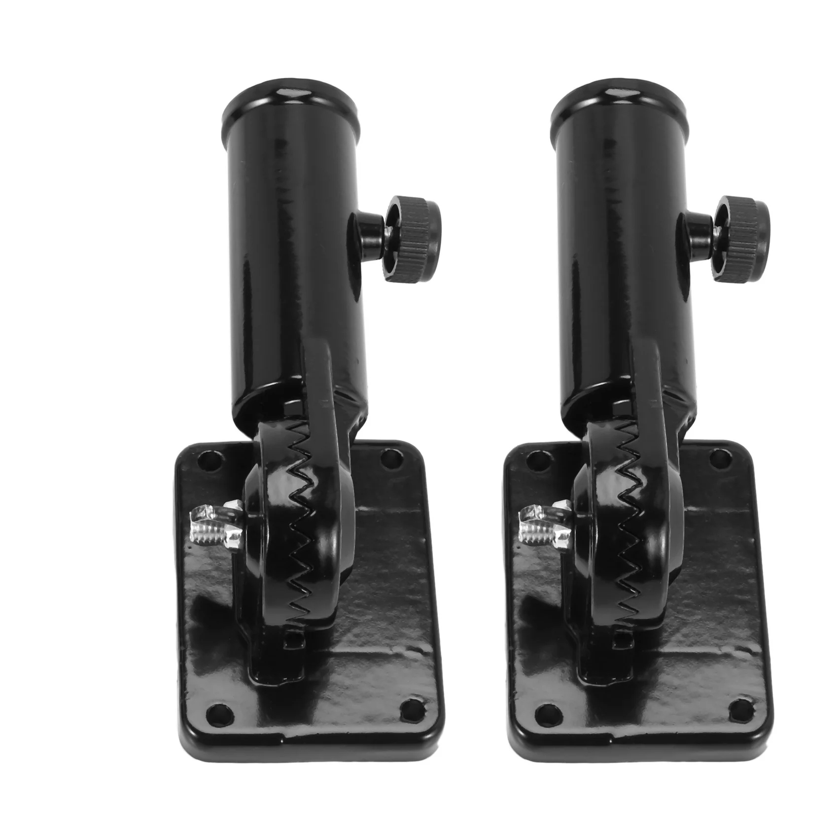AC88-2 Set 2 In 1 Multifunctional Adjustable Flagpole Bracket Heavy Duty Aluminum All Weather Flag Holder(Black)