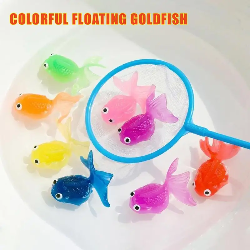 Vivid Floating Goldfish Toy Set Multi-color 5/10/15/20Pcs Optional for Kids Toddlers Bath Play Games