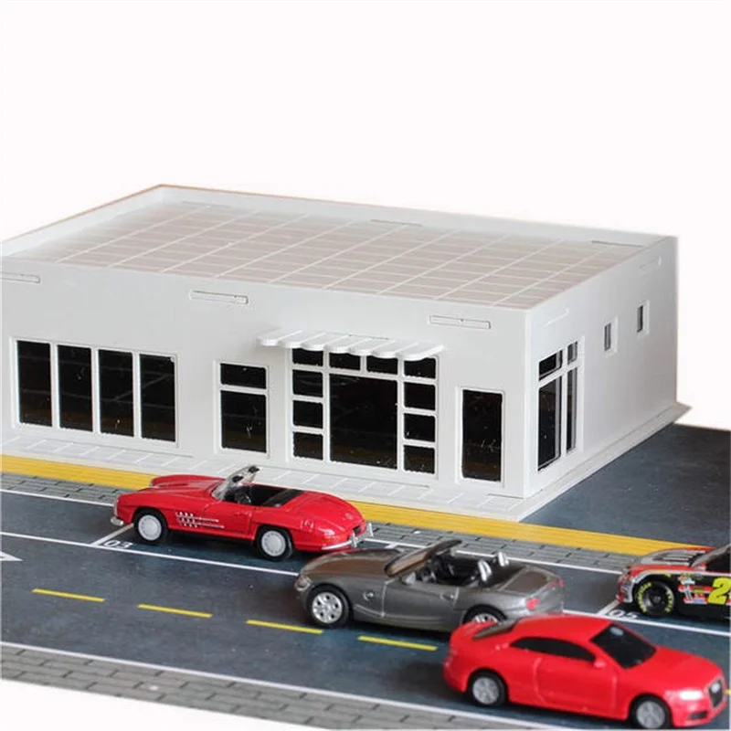 1/87 HO Scale Building Model Convenience Store Model Kits Miniature Scene Collection Sand Table Landscape