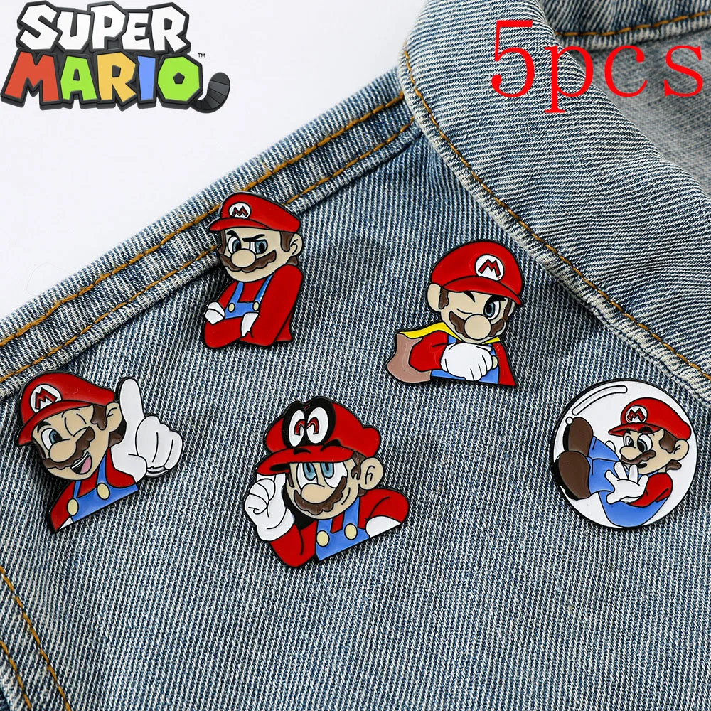 

Anime Figure Super Mario Brooch Cute Creativity Metal Lapel Pin Bag Backpack Badges Accessories Clothes Enamel Pin Decoration