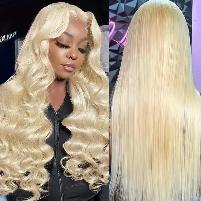 

250 Density Straight Human Hair Wigs Blonde 613 HD Lace Frontal Wig 13x6 Body Wave Lace Front Wig Brazilian Hair Wigs For Women
