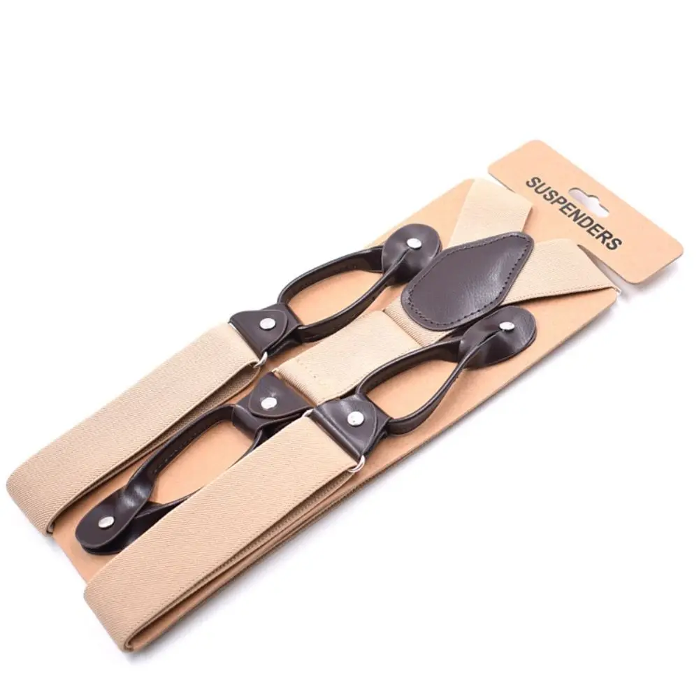 Wedding Party Trimmed Button End Leather Braces