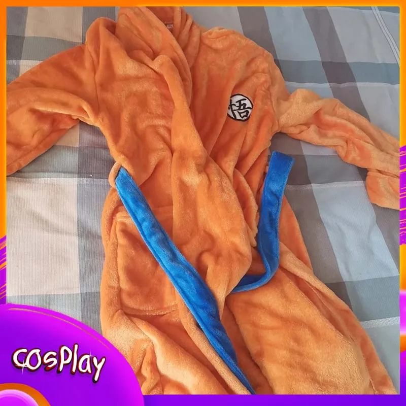 Albornoz de Dragon Ball Son Goku, pijamas suaves y sueltos de dibujos animados de Anime, ropa de casa para mujer y hombre, accesorios de Cosplay, regalo de cumpleaños para adulto