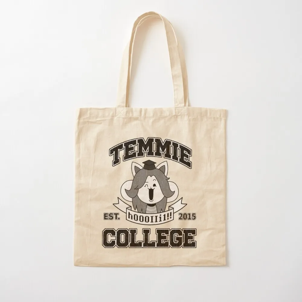 

Temmie College Tote Bag tote women female Shopper Canvas