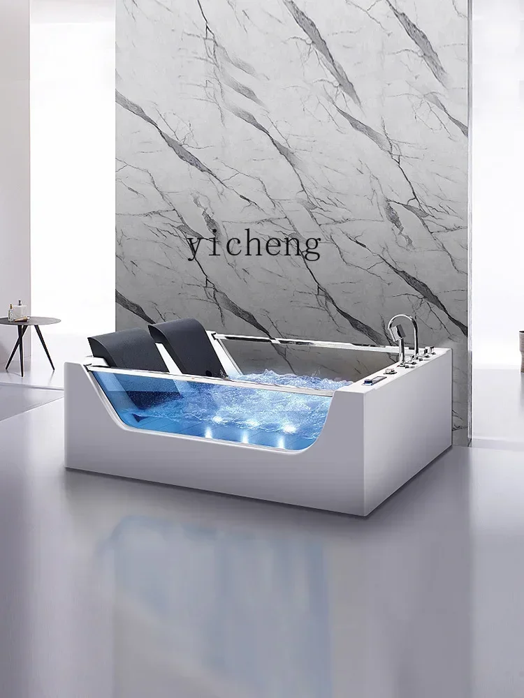 W31-Jacui Thermostat Heated Adult Smart Surfing Glass Transparent Bathtub