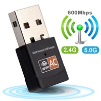 AC600Mbps dual band wireless network card 2.4G+5G wifi receiver network card USB adapter 300mb