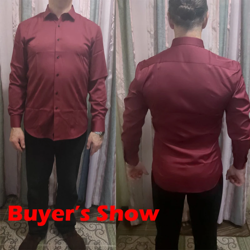 Camisas de vestir para hombre, camisas informales ajustadas de manga larga, camisas sociales cómodas, no de hierro, color sólido, azul