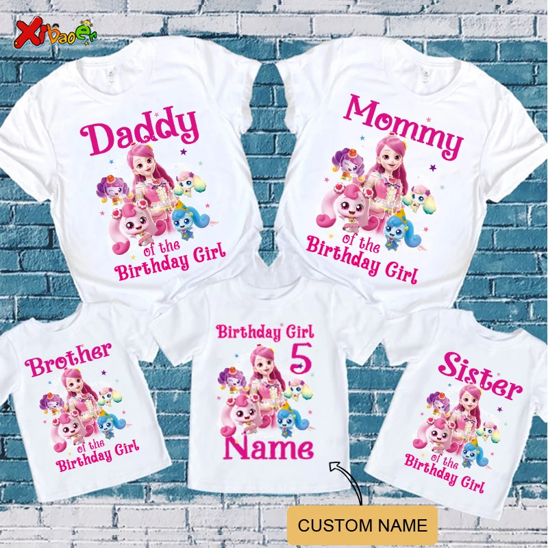 

Birthday Girls T Shirt Princess Family Matching Outfits Party Baby Birthday Custom Name T Shirt 10 8 Years Kids Clothing Familia