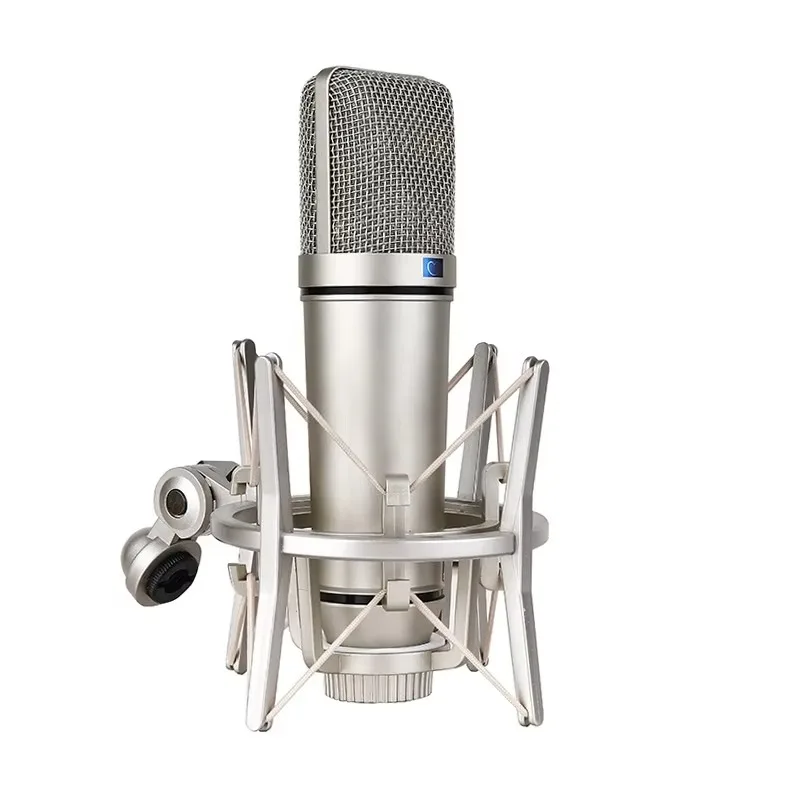 xtuga-wholesale-hot-sell-condenser-microphone-ux87-wired-microphone-with-shock-mount-with-mic-stand-for-live-podcast-sound-card