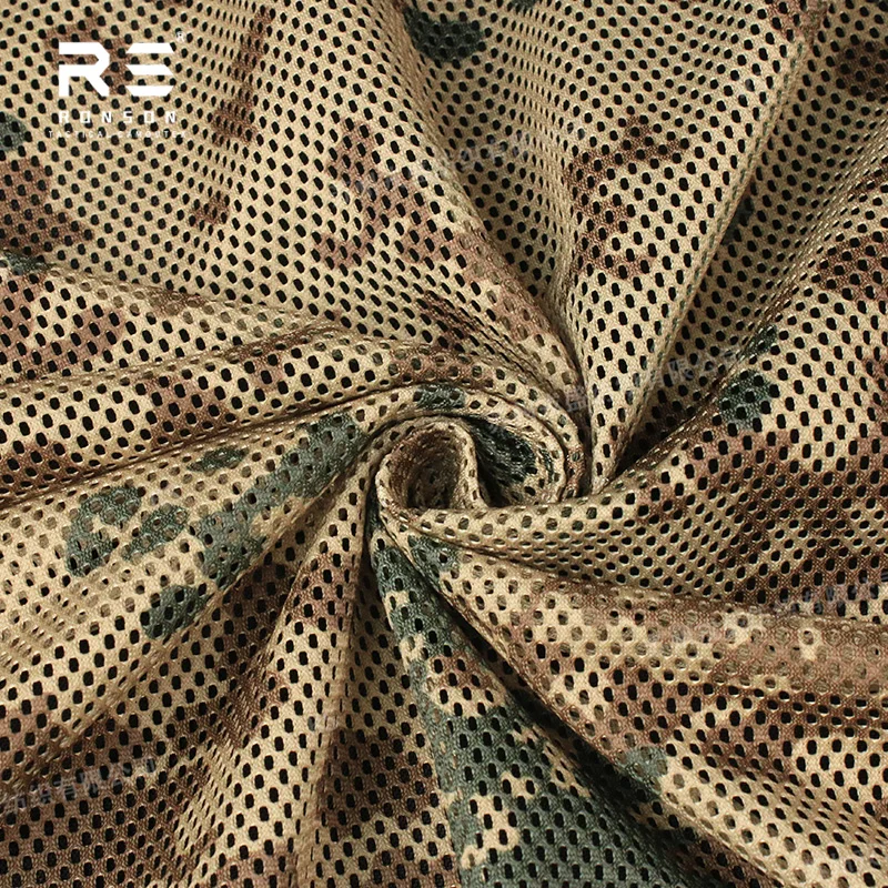 Duitsland TROPENTARN Camouflage Gedrukt 230gsm 100% Polyester Mesh Tactisch Gebreide Tricot Geheugenstof Outdoortassen Duurzaam Gebruik