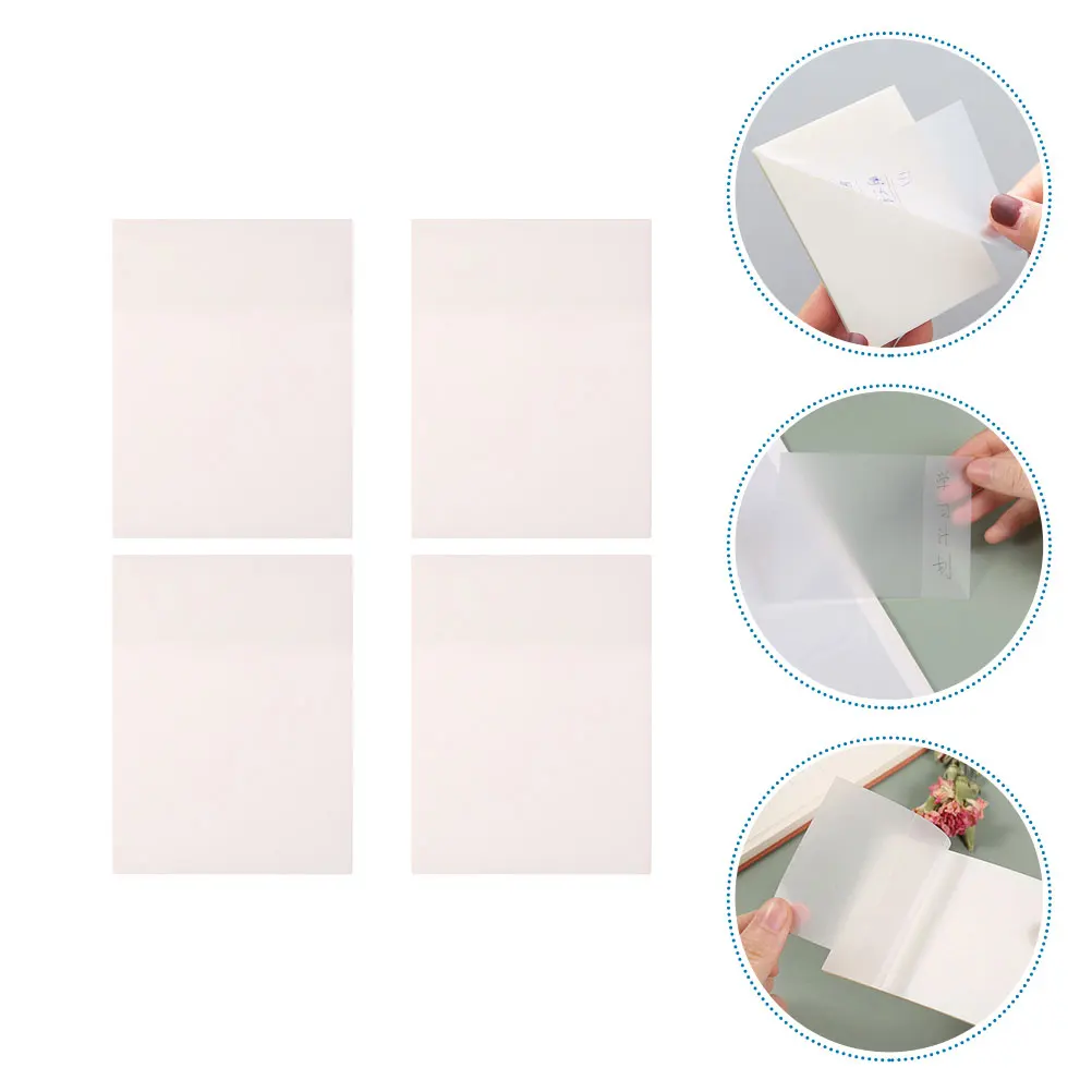 Sticky Transparent Clear Memo Pads Self Adhesive Office Supplies Tearable Notes for Work Memo Stickers