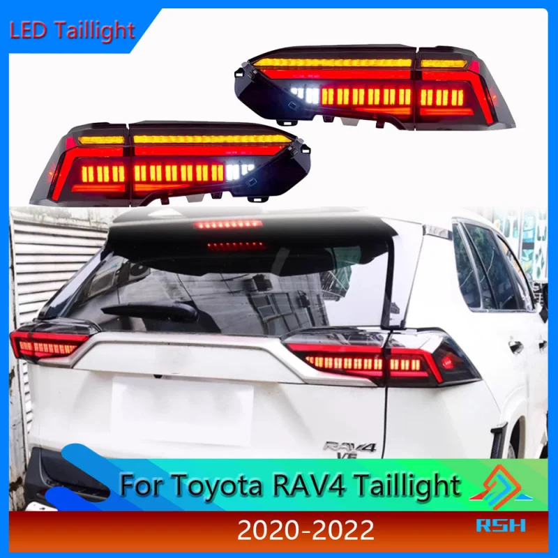 

Сборка заднего фонаря для Toyota RAV4 2020-2022, модификация с LED ходовыми огнями и водяными поворотниками, задний фонарь Plug and Play