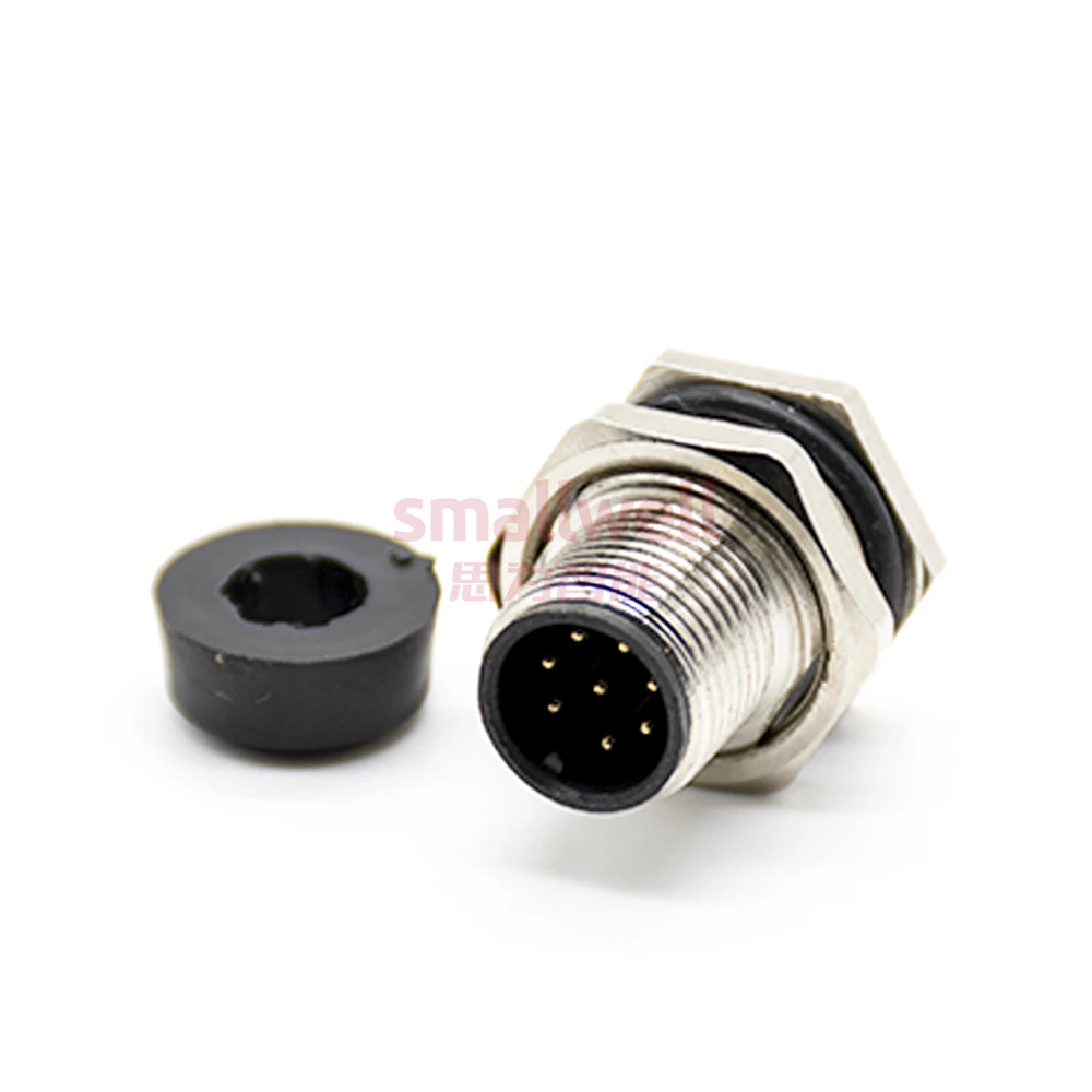 M12 8-core A-pin panel installation socket board after installation unshielded plug board opening size M16