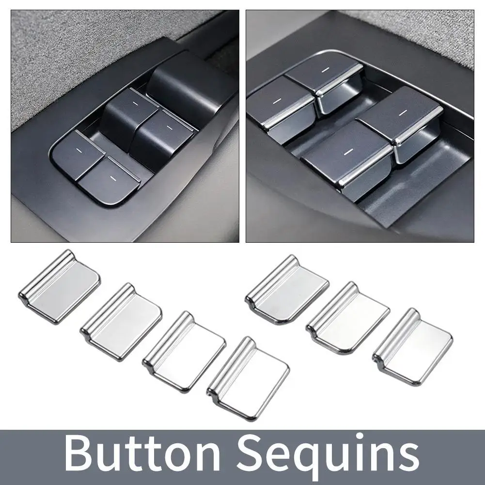 7pcs Auto Window Switch Lift Button Patch For Tesla Model Y/3/3+ Highland 2024 Trim Car Cover Accessories Button Tools