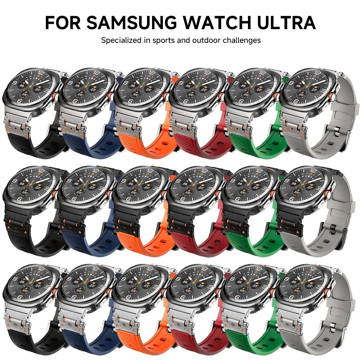 Luxuriöses weiches Silikonarmband für Samsung Galaxy Watch Ultra 47 mm, keine Lücken, Armband für GALAXY WATCH 47 mm, Metalladapter Correa