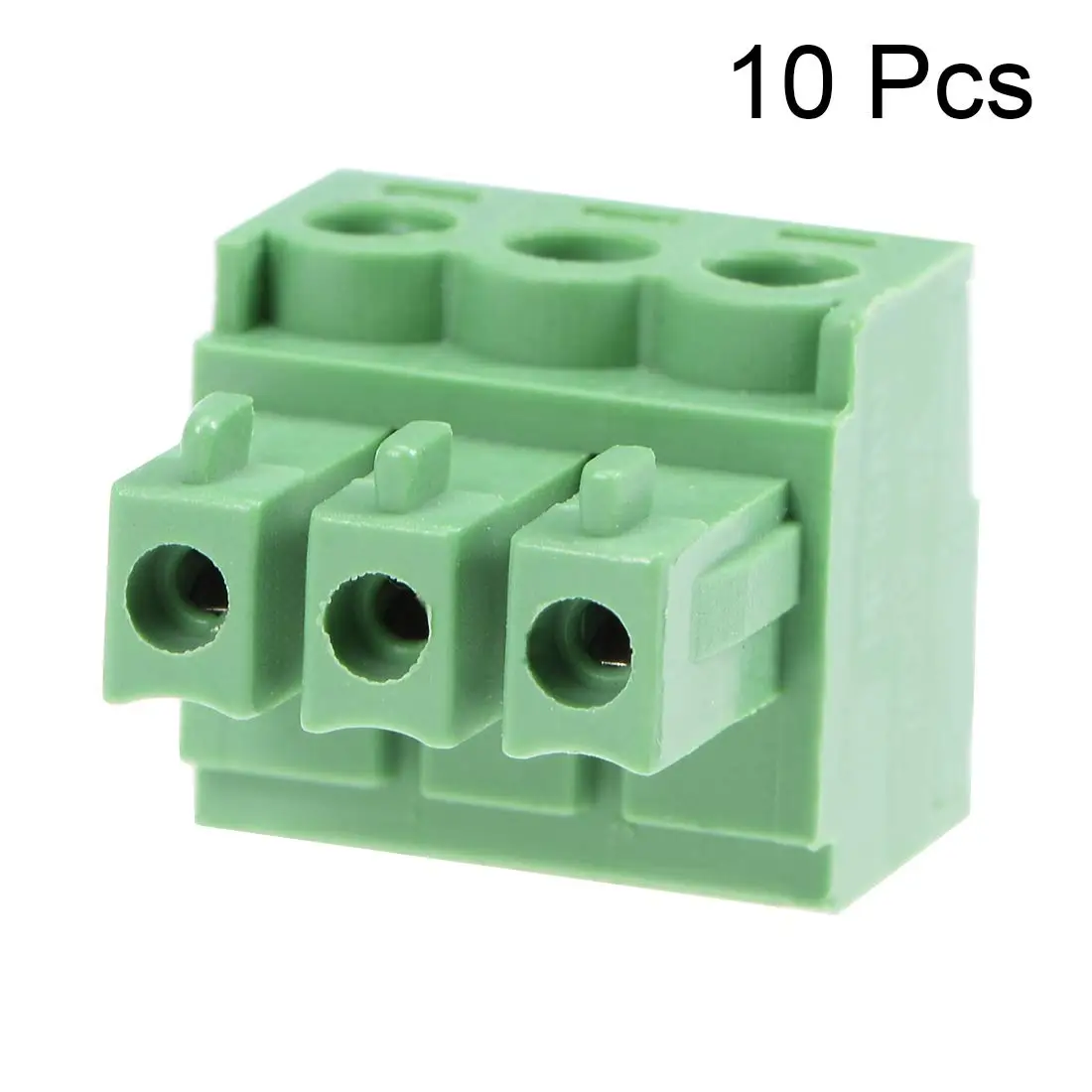 Keszoox 3.81mm Phoenix Connectors 10Pcs AC300V 8A 3.81mm Pitch 3P Flat Angle Needle Seat Insert-in PCB Terminal Block