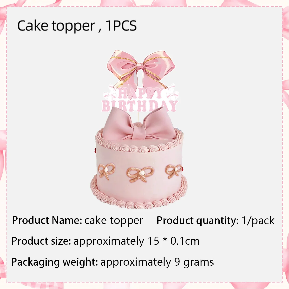 Rosa Schleife für Mädchen, alles Gute zum Geburtstag, Banner, Girlande, Schleife, zum Aufhängen, Wirbel-Dekorationen, Schleife, Mottoparty, Babyparty, Party-Dekorationen – Detail 4