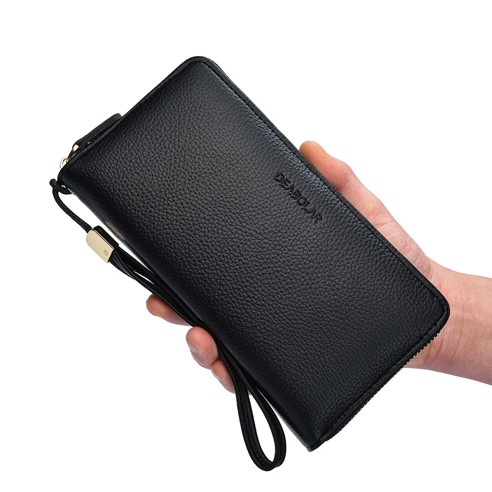 Men Wallets Long Style High Quality Card Holder Male Purse Zipper Large Capacity Brand PU Leather Wallet For Men