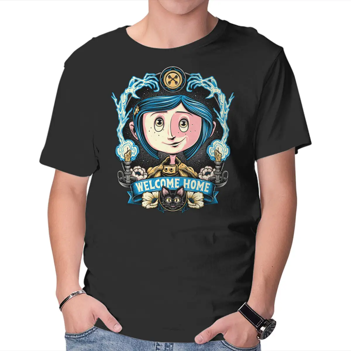 Welcome Home Coraline Unisex T-shirts For Man Woman Couple Short Summer Tees Casual Cotton New Arrival Fashions Couple's Cloths