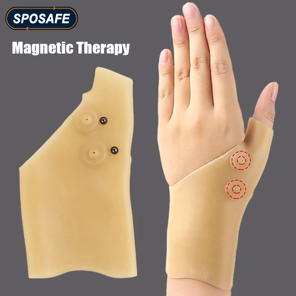 1Pcs Sport Magnetic Therapy Wrist Glove Silicone Arthritis Pain Relief Wrist Support Heal Joints Pressure Corrector Gloves