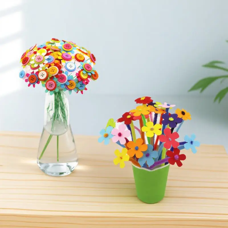

140pcs DIY Flower Slices Nonwoven Craft Supplies Sewing Decoration Bright Colors Pattern Variety Projects Hair Clips Headb Hats