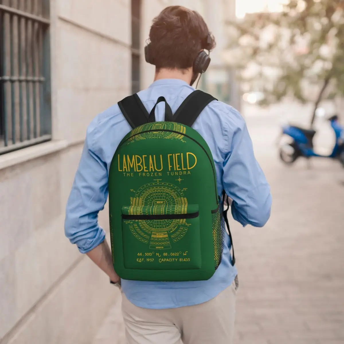 Green Bay Packers Lambeau Field Stadium Student Backpack School Bag Hiking Travel Daypack for Men Women Bookbag Shoulder Bags
