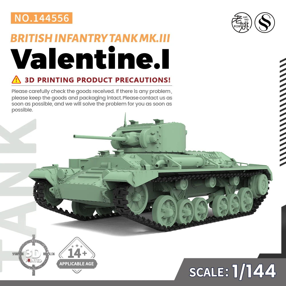 

SSMODEL SS144556 1/144 Military Model Kit British Valentine.I Infantry Tank Mk.III