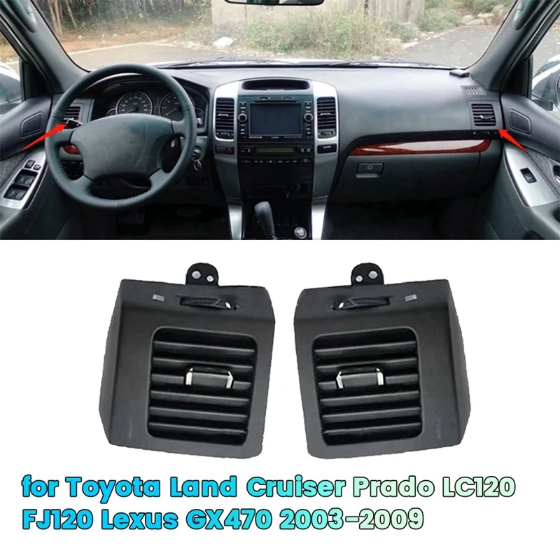 

1Pair Car Dashboard A/C Air Vent Grille For Toyota Land Cruiser Prado 120 LC120 Lexus GX470 03-09 Air Conditioner Outlet