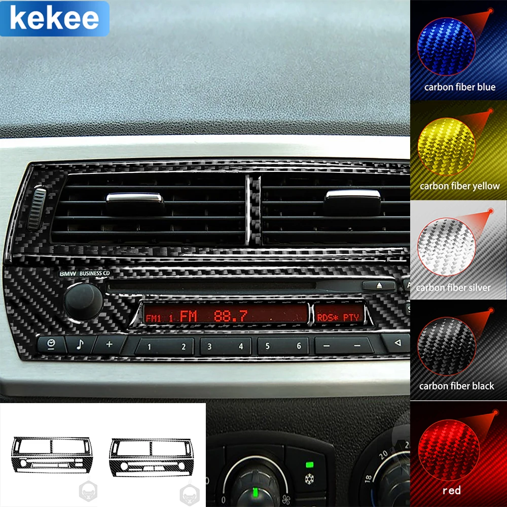 For BMW Z4 E85 2003-2008 Center Dashbaord Radio Panel Tuning Set Cover Real Carbon Stickers Car Sticker Interior Accessories