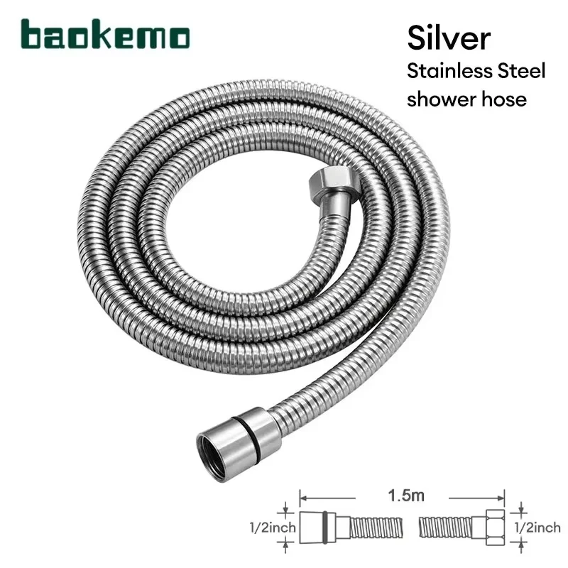Baokemo Stainless Steel Flexible Shower Hose Tube Pipe For Bathroom Accessories Shower Tube High Strength Hot And Cold Hose