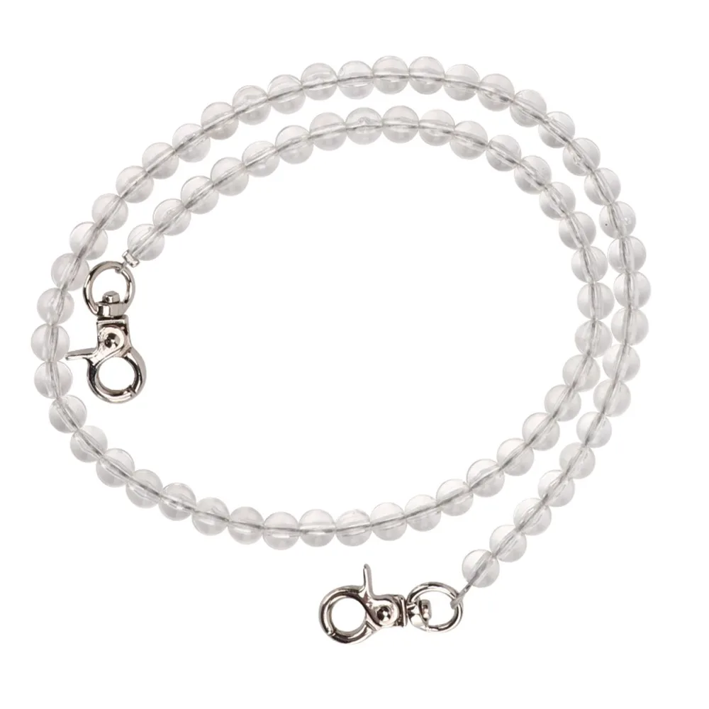 

2pcs Bead Assortments Acrylic Beads Bag Strap Metal Chain Reusable Chain Purse Chain Transparent Purse Strap Handbag Accessories