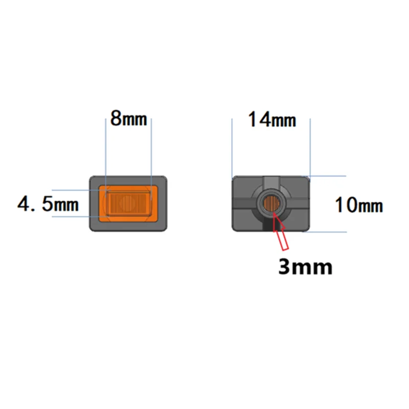 LED Side Skirt Lights para Tamiya RC Truck, Side Lamp Parts, 1:14 Escala, Tipper, SCANIA, R470, R620, 1 Par