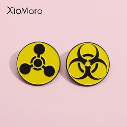 Radioactive Substance Enamel Pins Danger Biohazard Infection Chemical Nuclear Physics Brooches Lapel Badges Jewelry Gifts