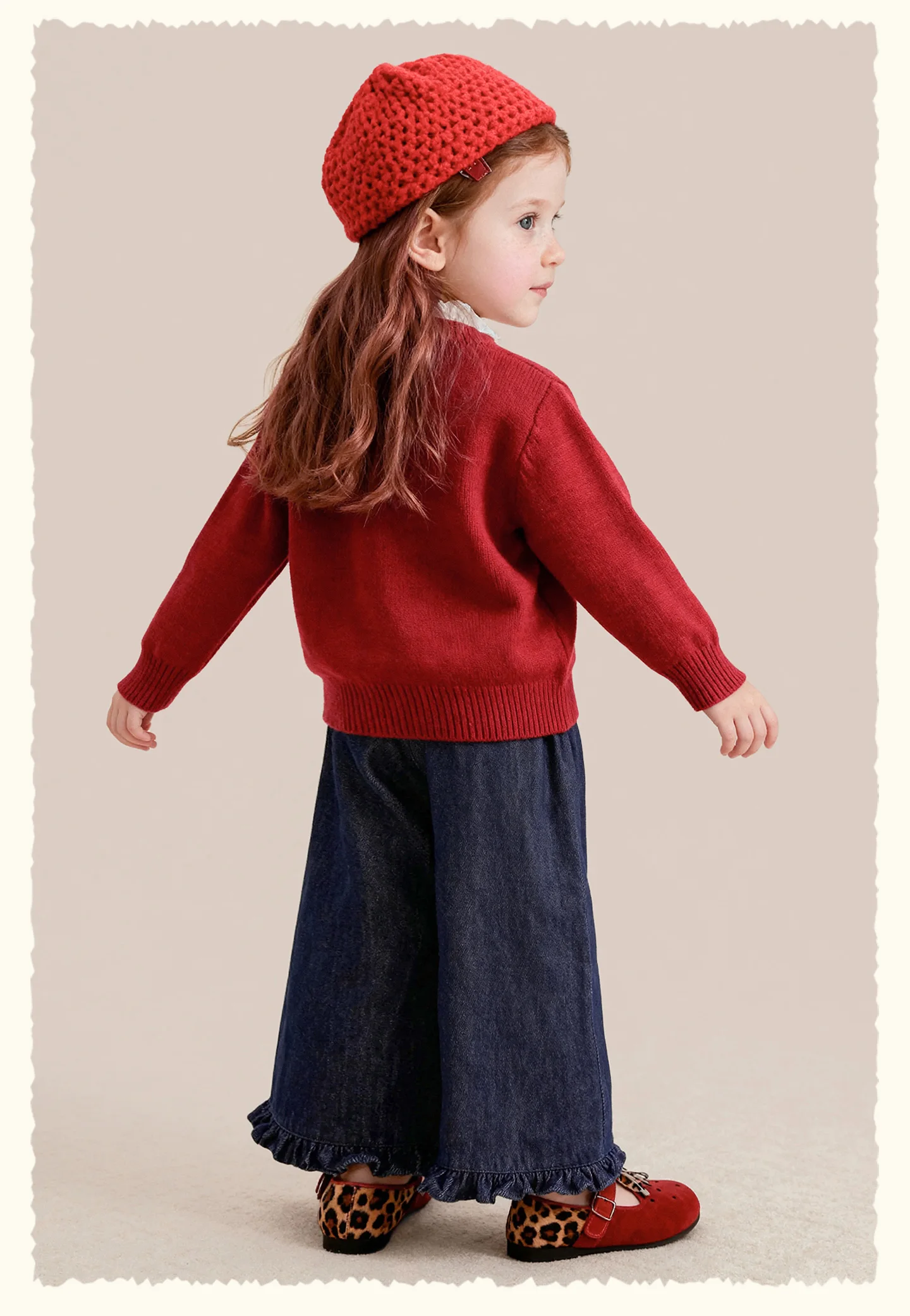 Amila 2026 Herbst Neue Kinderjeans aus reiner Baumwolle, gewaschen, Vintage, weites Bein, modisch, lässig, bequem, weiche lange Hose für den täglichen Gebrauch. – Detail 22