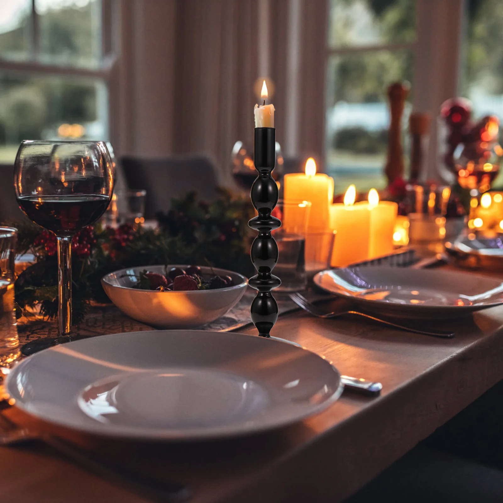 

Glass Holder Retro Design Exquisite Texture Material Simple Elegant Appearance Romantic Lighting Home Decoration