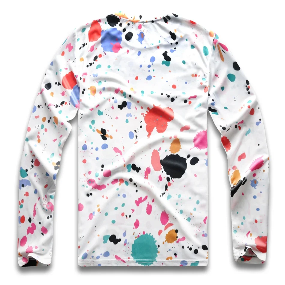 Polka Dot T Shirt for Men Long Sleeve Round Neck Colorful Dot Tees for Men Hip Hop Boy Party Gay Pride Autumn Summer