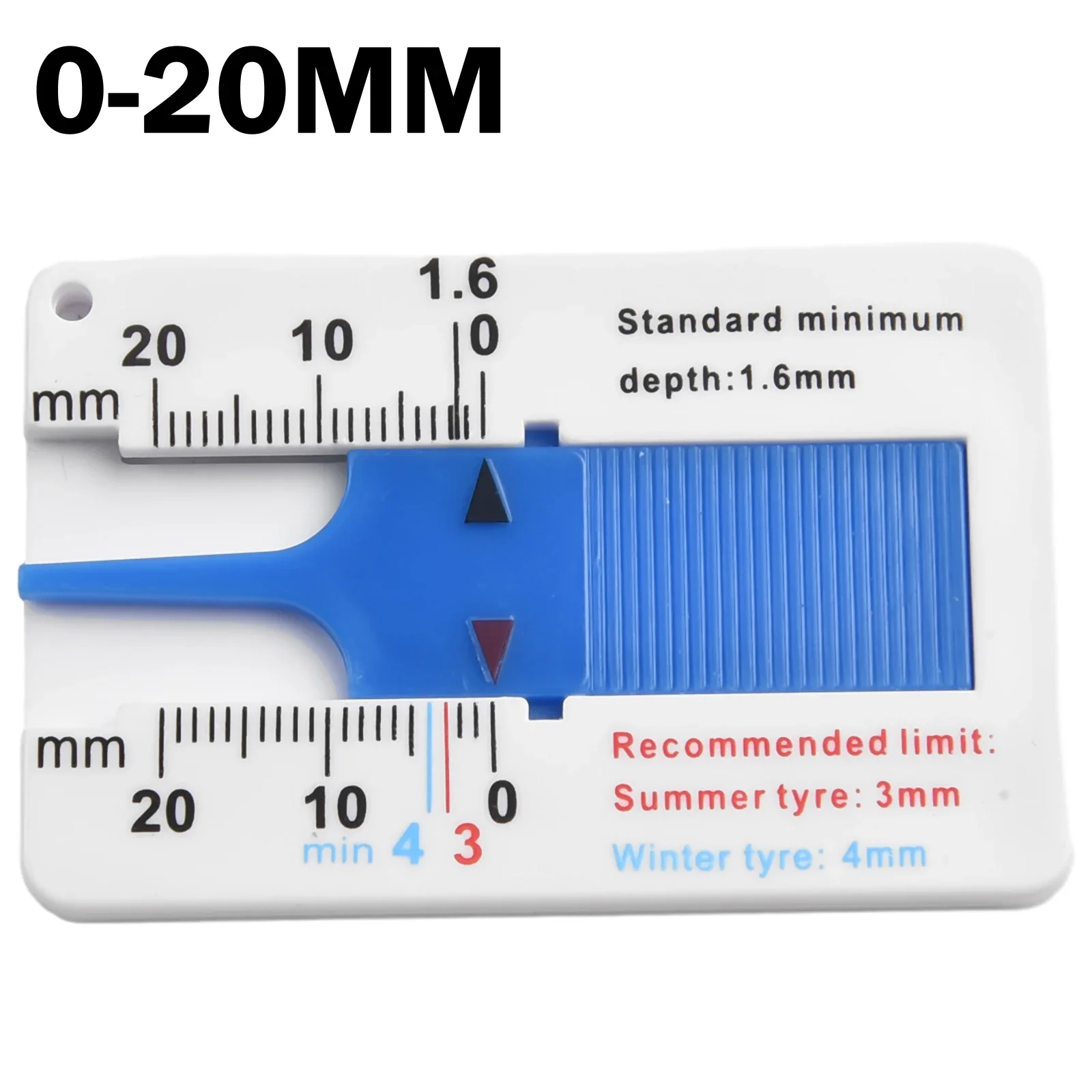 0-20mm Auto Car Wheel Tread Depthometer Depth Indicator Ruler Plastic Tread Gauge Tire Tread Depth Meter Tire Wheel Measure Tool