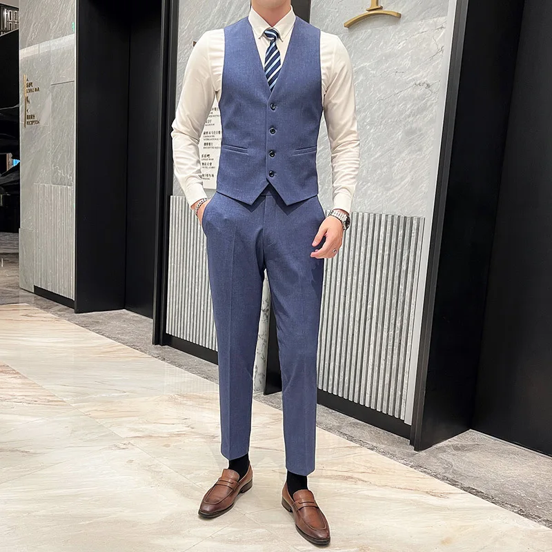 L096 three-piece suit for men Korean thick multi-color spring and autumn business casual suits groom wedding dress