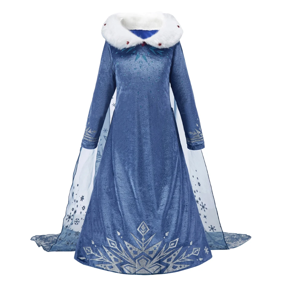 أزياء كرنفال للفتيات فستان الأميرة إلسا للأطفال فساتين ملكة الثلج بأكمام طويلة ملابس تنكرية لحفلات أعياد الميلاد وأعياد الميلاد للأطفال