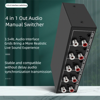 Audio Switcher 4 in 1 RCA AUX Stereo Audio Selector 4 inputs 1 Output Passive 3.5mm Aux L/R RCA Audio Switch Box Analog Sharer