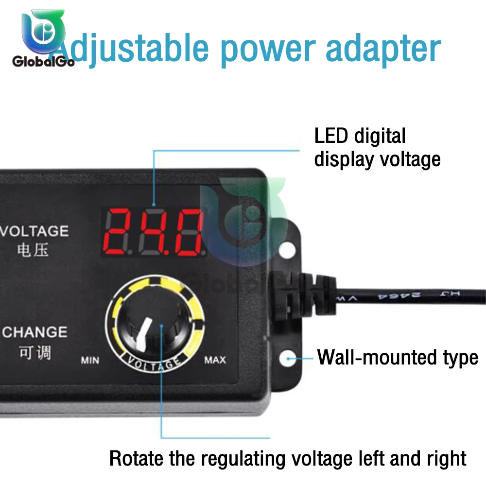 3-36V 60W Adattatore di Alimentazione di Commutazione Verstelbare Spanning Met Lcd Schermo Digitale Display Spanningsregeling Adattatore di