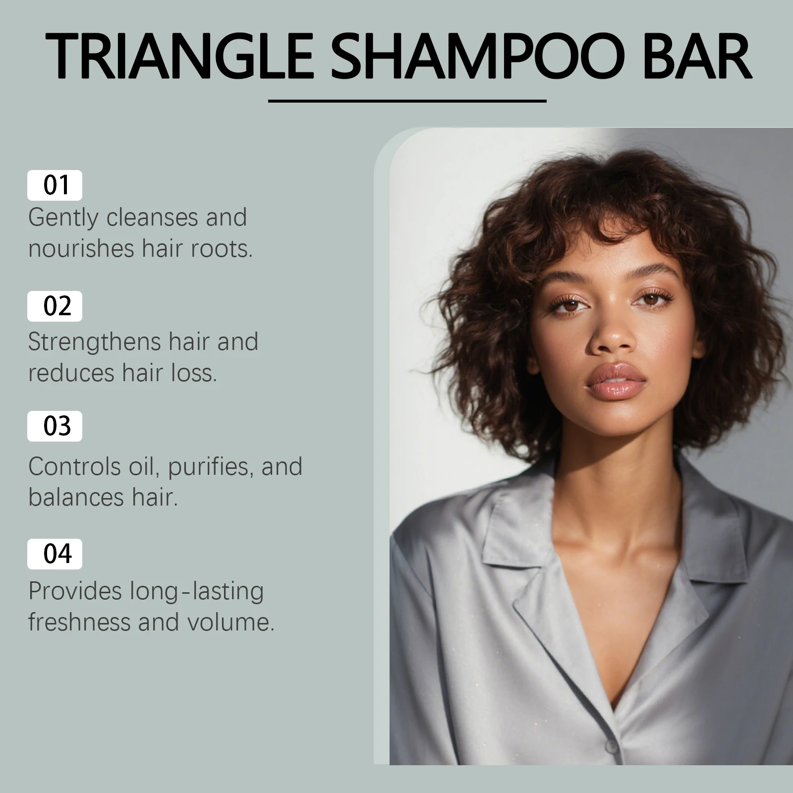 Triangle Green Hair Growth Soap Nourish Hair Roots Improve Dry Frizzy Damaged Hair Repair Regulate Grease Anti Hair Loss Shampoo view 6