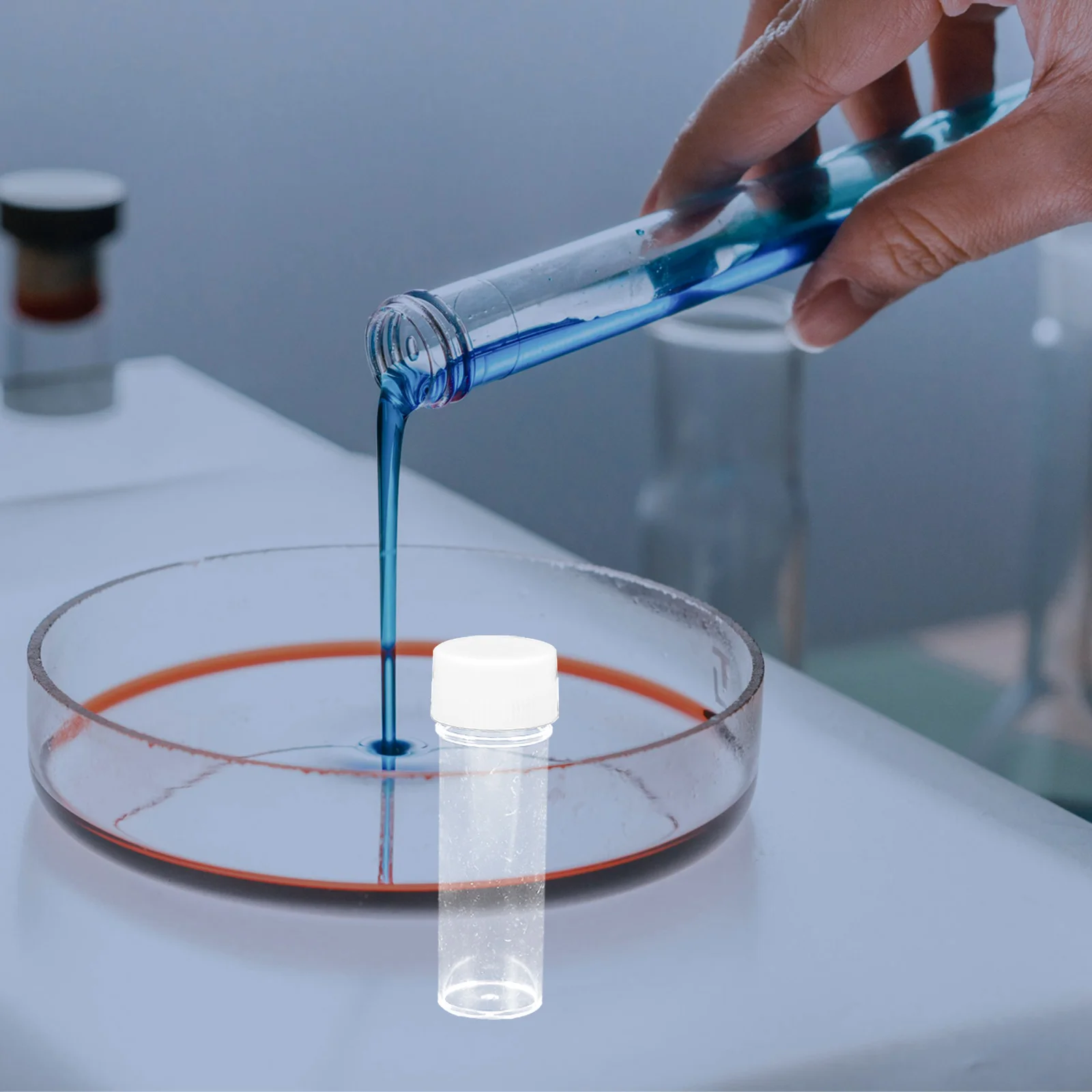 

20 Pcs Culture Tube Test Tubes Empty Sample Vials Laboratory Plastic Containers Clear Storage