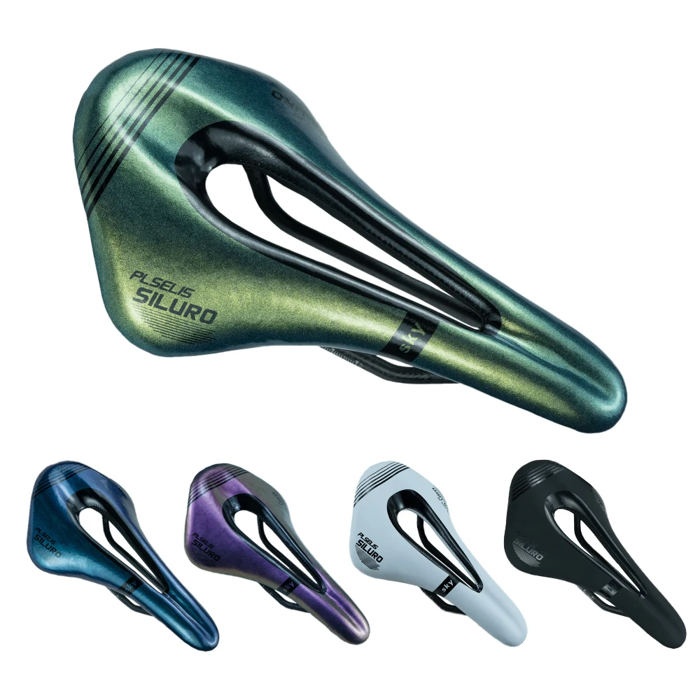 

Competition-grade carbon fiber bicycle cushion hollow breathable carbon bow shock-absorbing anti-slip leather EVA cycling saddle