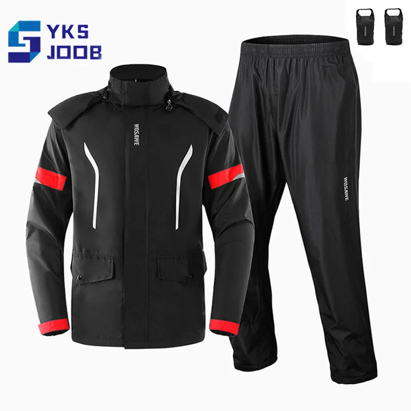 

Waterbreak Cycling Jacket Sets Mens Autumn Reflective Raincoat Rain Pants Suit Rainproof Shoe Cover Riding Mountaineering Male