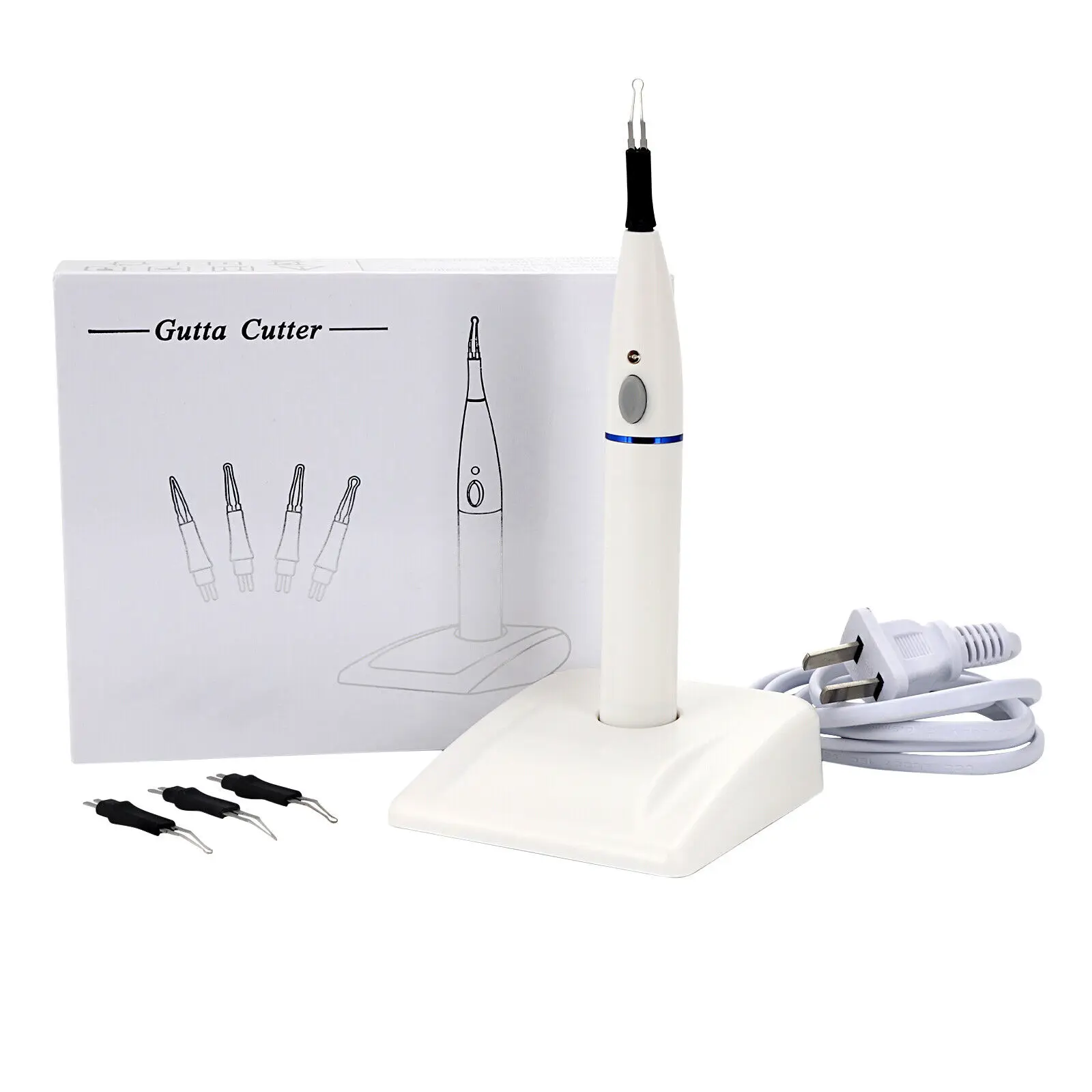 Dental Gutta Percha Tooth Gum Cutter with 4 Tips Endo Obturation System Dental Dissolved Breaker Gutta Percha Cutter